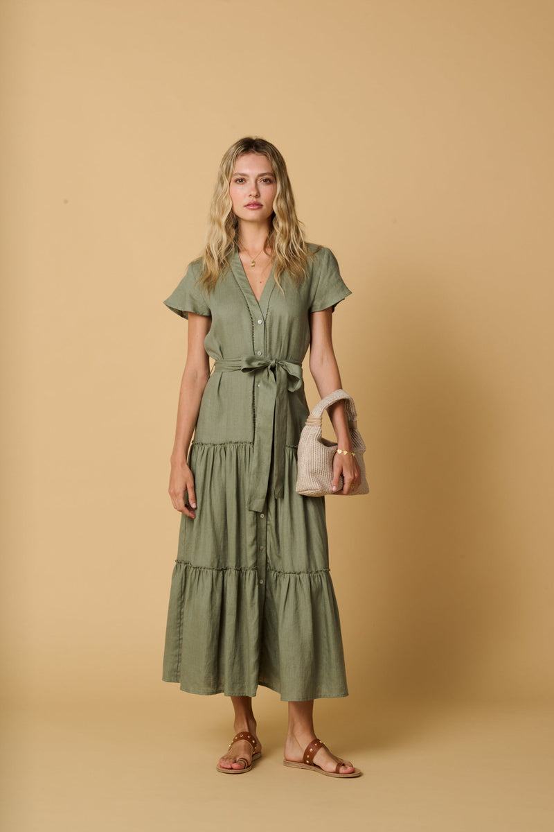 Shirtdress Apoella Milla Long Ruffle Shirtdress Apoella