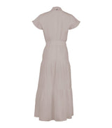 Shirtdress Apoella Milla Long Ruffle Shirtdress Beige Apoella