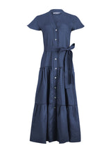 Shirtdress APOELLA Milla Long Ruffle Shirtdress Denim Apoella