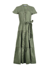 Shirtdress Apoella Milla Long Ruffle Shirtdress Khaki Apoella