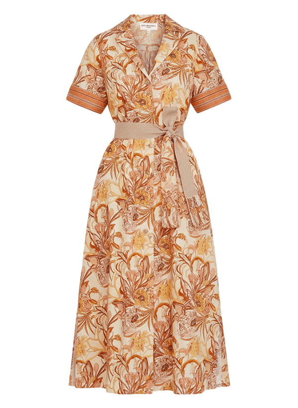 Shirtdress Evi Grintela Eiko Midi Shirtdress Cream Floral Mix M / Cream Floral Mix Apoella