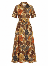 Shirtdress Evi Grintela Valerie Midi Shirtdress Brown Floral Multi Apoella