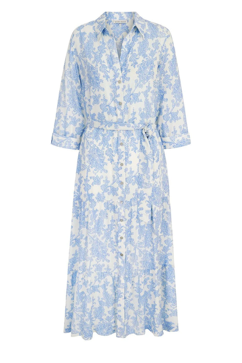 Shirtdress Heidi Klein Playa Paraiso Maxi Shirtdress Light Blue Floral Apoella