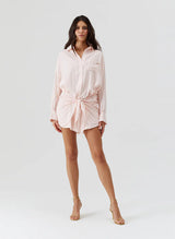 Shirtdress Melissa Odabash Sara Tie Front Short Shirtdress Pale Pink Apoella