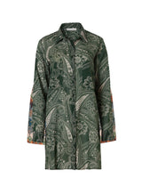 Shirtdress Stefania Frangista Palmira Short Shirtdress Paisley Green Apoella