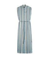 Shirtdress Zeus n Dione Regatta Long Textured Silk Shirtdress Ivory/Sky Blue 38 / Ivory Apoella
