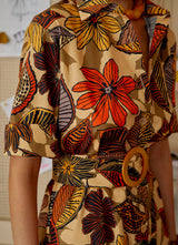 Shirtdresses Evi Grintela Valerie Midi Shirtdress Brown Floral Multi Apoella