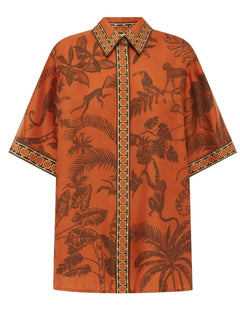 Shirts Alémais Monkey Dance Silk Shirt Rust Apoella