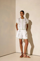 Shirts Ancient Kallos Wild Flowers Shirt And Shorts Set Off White Apoella