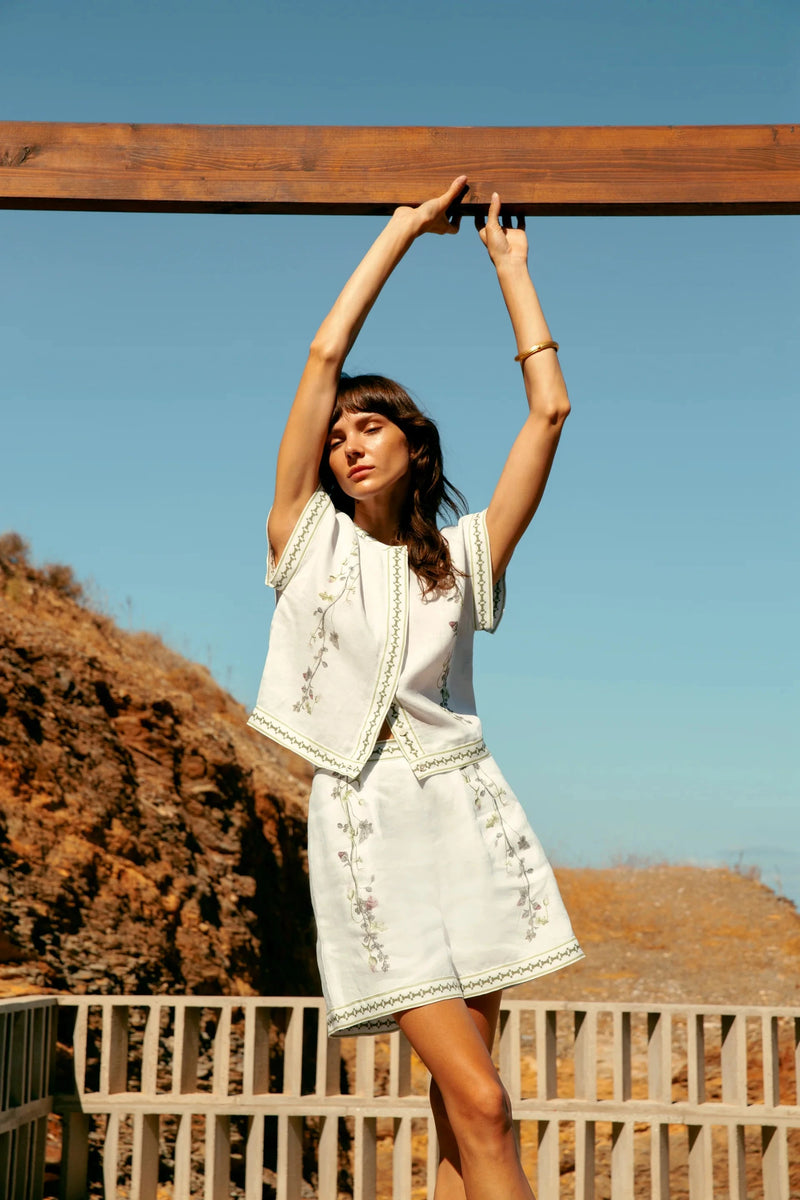 Shirts Ancient Kallos Wild Flowers Shirt And Shorts Set Off White Apoella