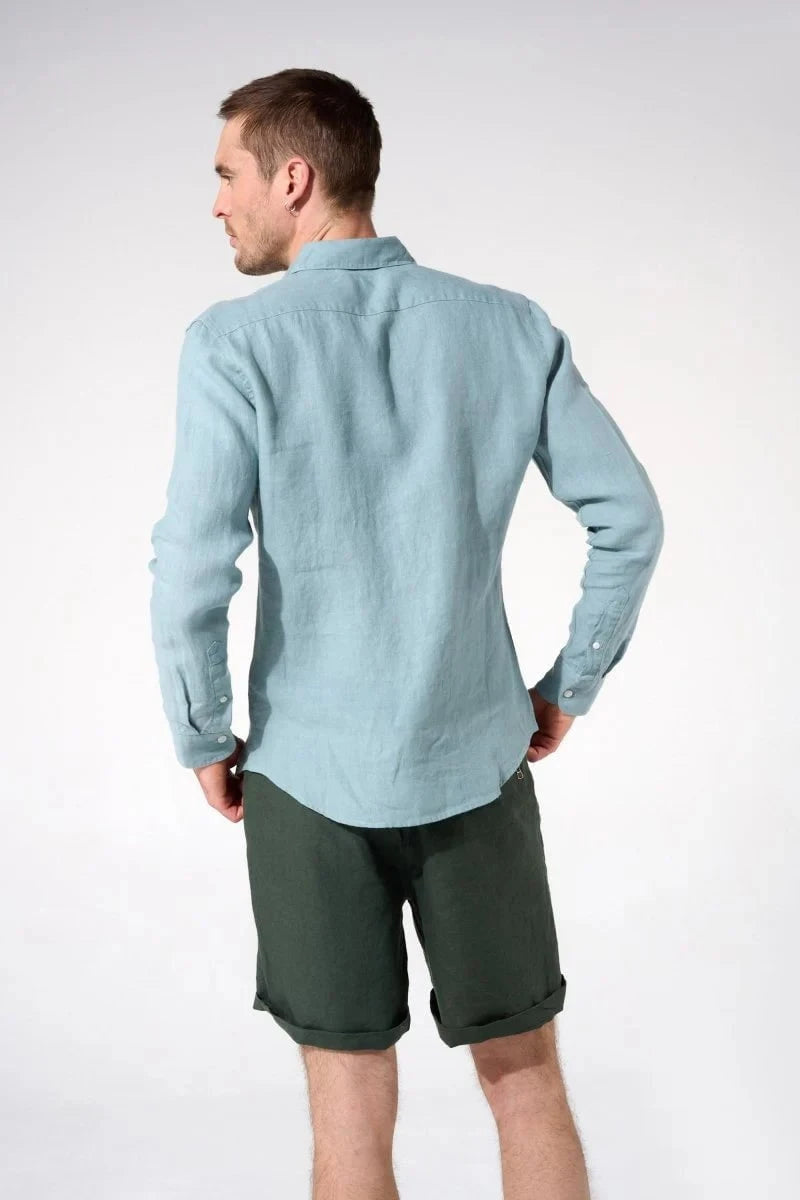 Shirts Apnée Linen Shirt Caribbean Blue Apoella