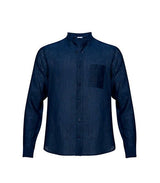 Shirts APOELLA Apollo Linen Mao Shirt Denim Apoella