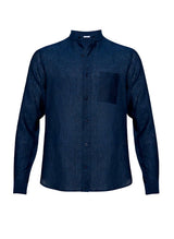 Shirts APOELLA Apollo Linen Mao Shirt Denim Apoella