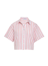 Shirts Apoella Myrto Cropped Shirt Thick Pink Stripes Apoella