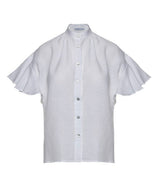 Shirts Apoella Virna Short Sleeve Shirt With Frills White Apoella