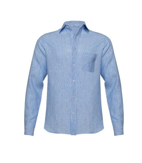 Shirts APOELLA Zeus Linen Shirt Striped White/Blue Apoella