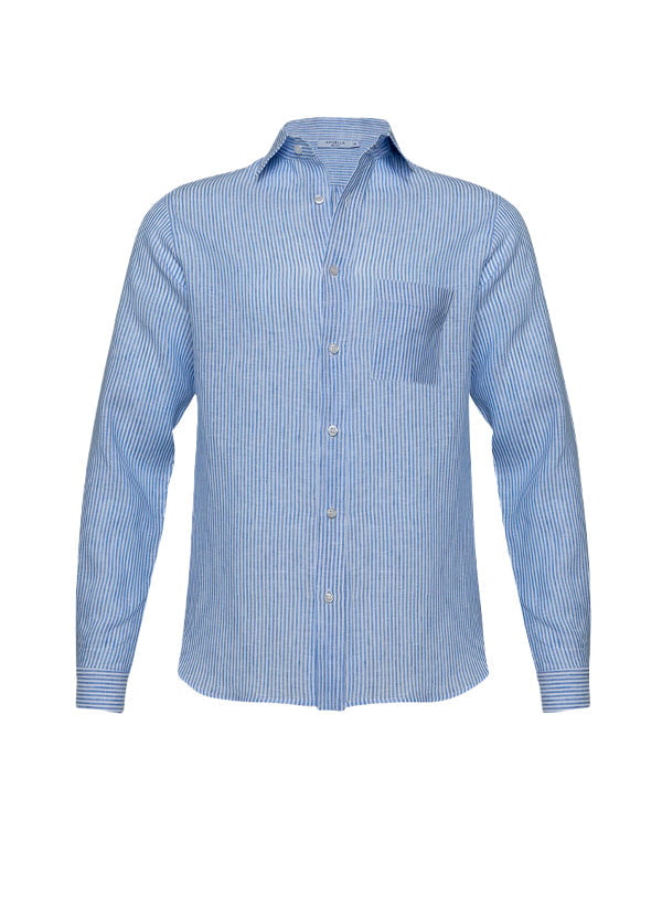 Shirts APOELLA Zeus Linen Shirt Striped White/Blue Apoella