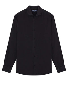 Shirts Frescobol Carioca Antonio Linen Regular Shirt Black Apoella