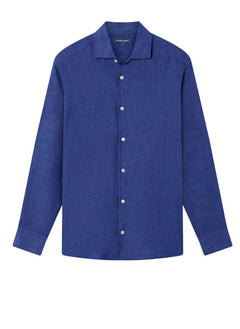 Shirts Frescobol Carioca Antonio Linen Regular Shirt Cobalt Blue Apoella