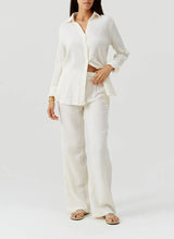Shirts Melissa Odabash Leona Classic Buttoned Shirt Ivory Apoella