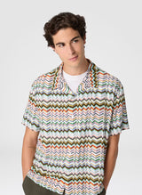 Shirts Missoni Bowling Shirt in Viscose with Irregular Zigzag Print Apoella