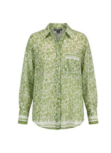 Shirts Sabina Musayev Stanley Long Sleeved Top W. Collar Green Print Floral Apoella