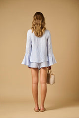 Shorts Apoella Dione Linen Shorts Striped Sky Apoella