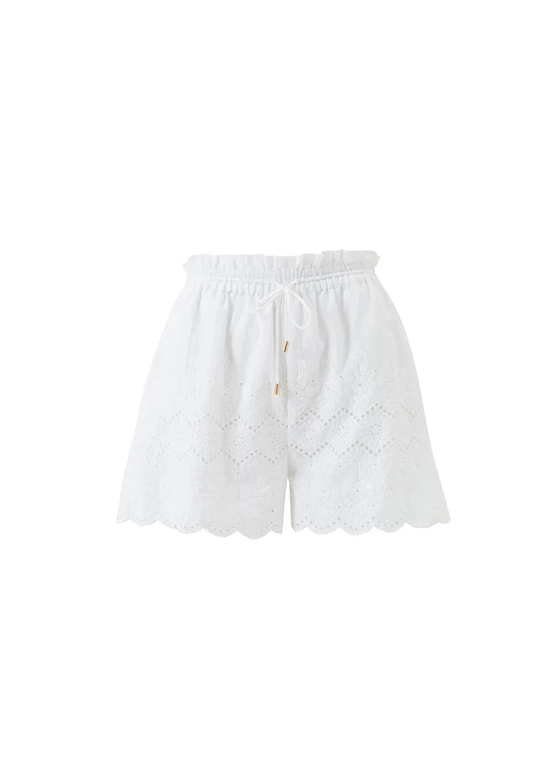 Shorts Melissa Odabash Indy Embroidered Shorts White Apoella