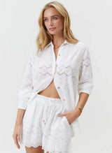 Shorts Melissa Odabash Indy Embroidered Shorts White Apoella