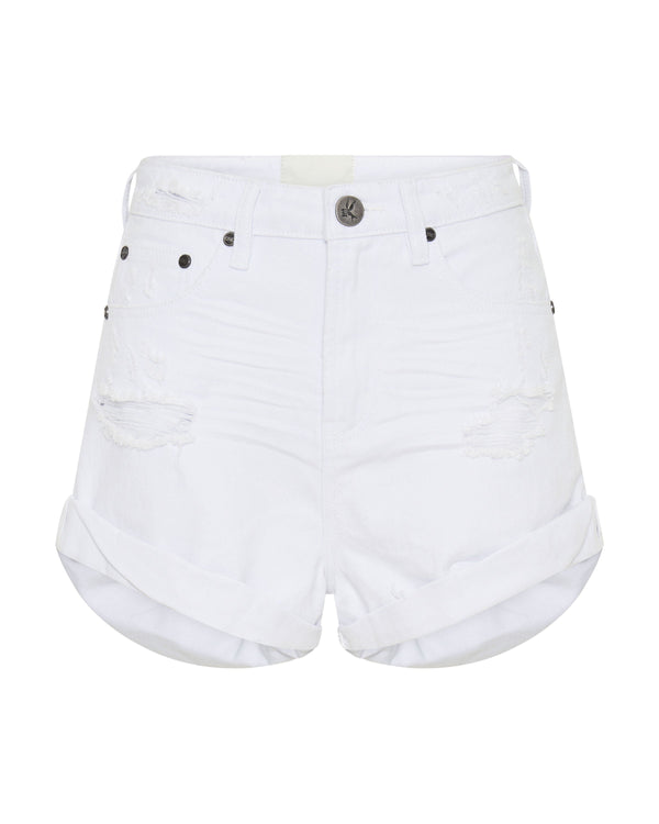 Shorts One Teaspoon Bandits High Waisted Denim Shorts Fresh White White / 24 Apoella