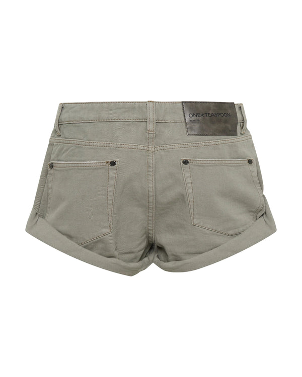 Shorts One Teaspoon Bandits Low Waist Denim Short Faded Khaki Apoella