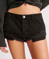 Shorts One Teaspoon Bandits Low Waist Denim Shorts Double Black Apoella