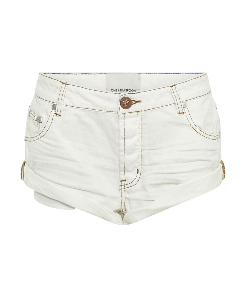 Shorts One Teaspoon Bandits Low Waist Denim Shorts White Beauty Apoella