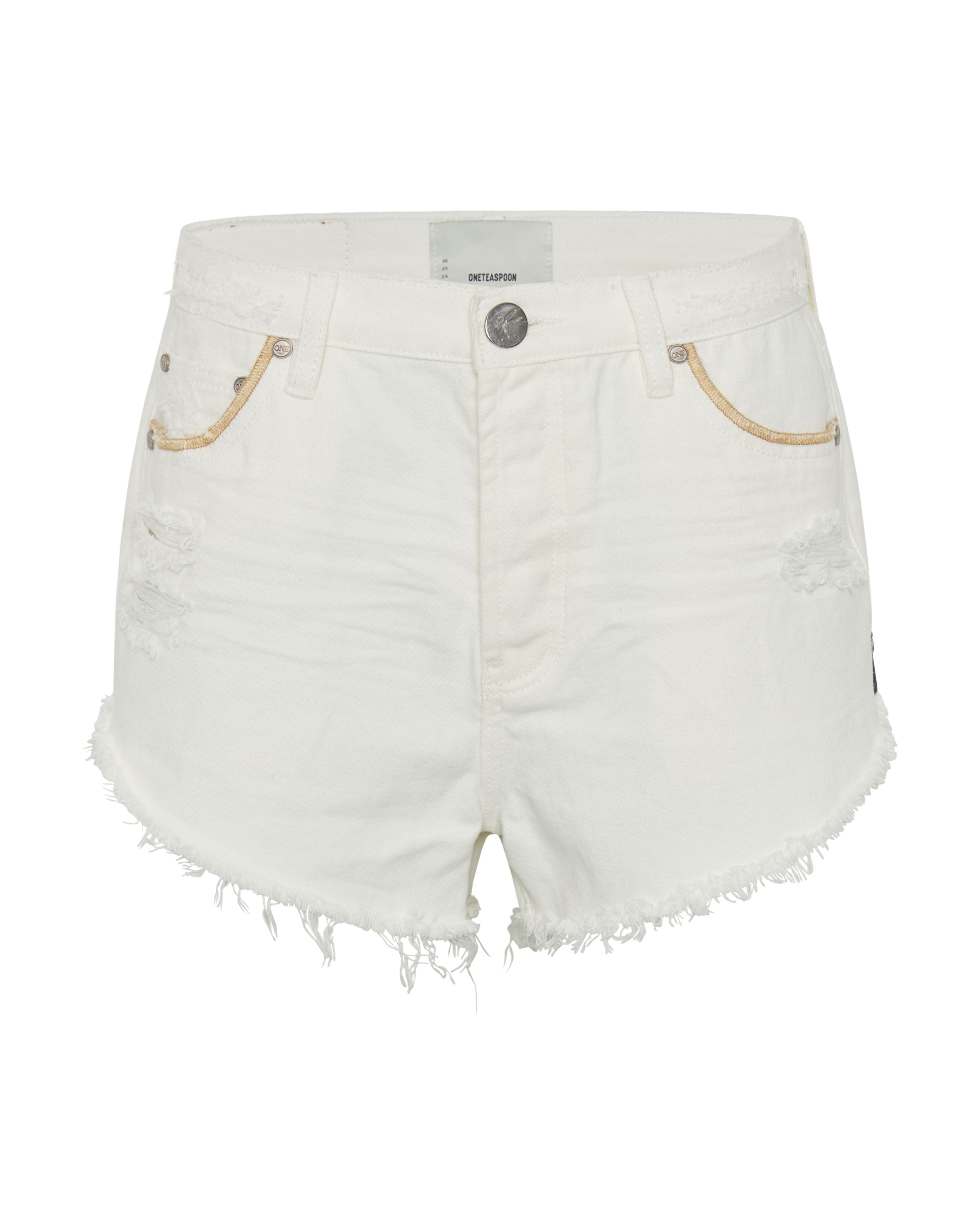 Outlaws Mid Length Denim Shorts Pearl - One Teaspoon | Apoella – APOELLA