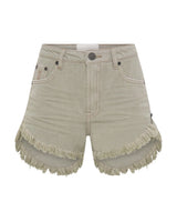 Shorts One Teaspoon Outlaws Mid Waist Denim Shorts Faded Khaki Apoella
