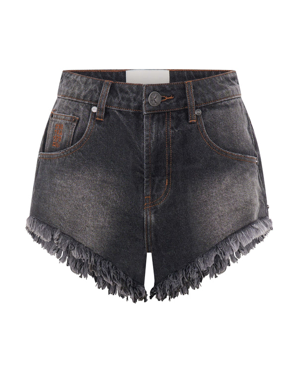 Shorts One Teaspoon Renegades High Waist Denim Shorts Worn Black Apoella