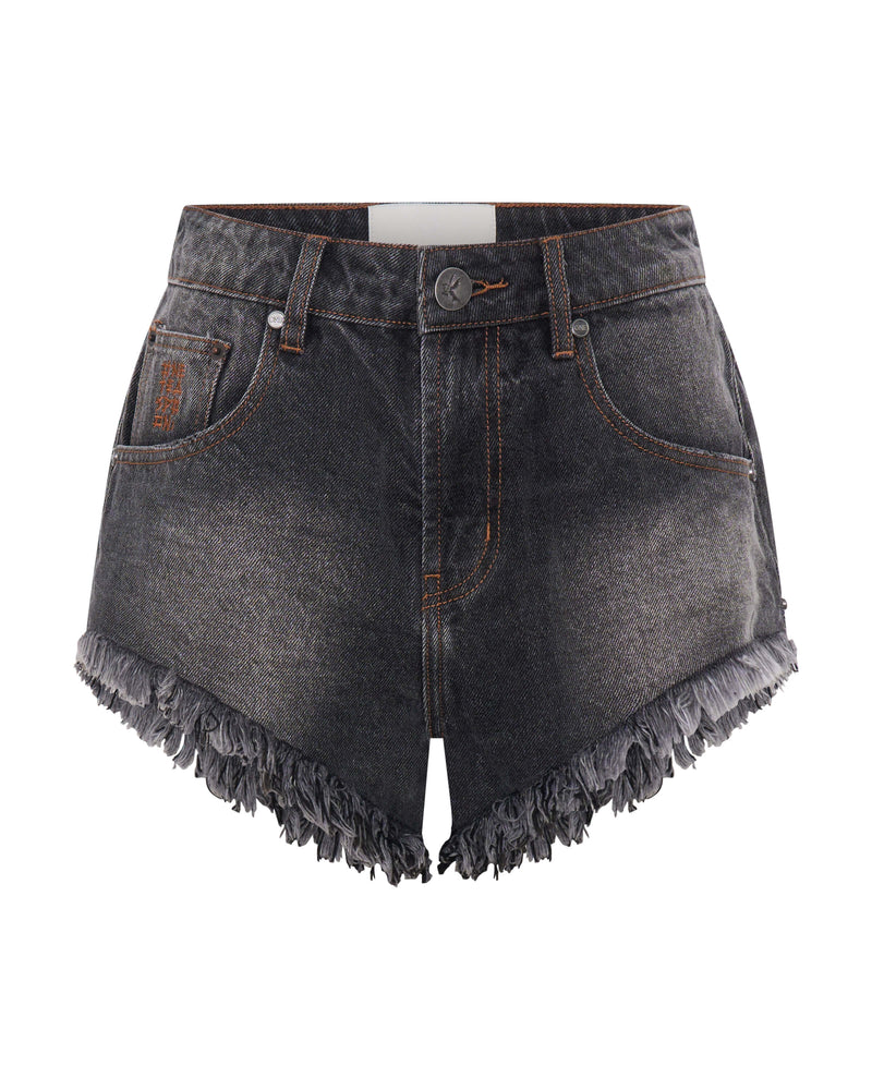 Shorts One Teaspoon Renegades High Waist Denim Shorts Worn Black Apoella