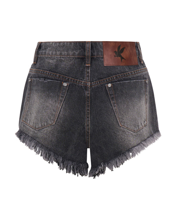 Shorts One Teaspoon Renegades High Waist Denim Shorts Worn Black Apoella