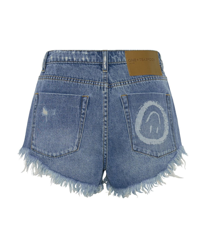 Shorts One Teaspoon The One Fitted Cheeky Denim Shorts Pacifica Smile Apoella
