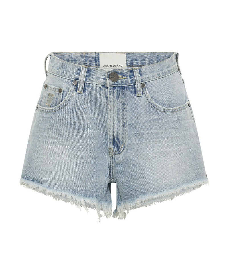 Shorts One Teaspoon Truckers Mid Waist Denim Shorts Fleetwood Denim Apoella