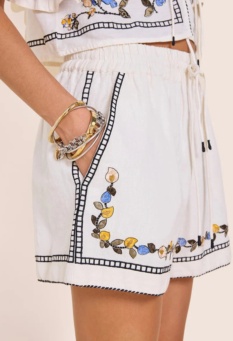 Shorts Scarlett Poppies Friend Shorts Vanilla Floral Embroidery Apoella