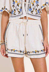 Shorts Scarlett Poppies Friend Shorts Vanilla Floral Embroidery Apoella