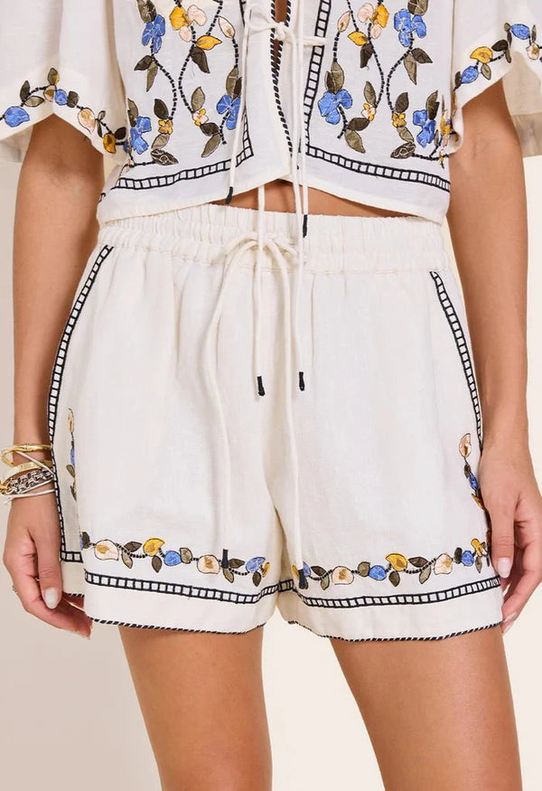 Shorts Scarlett Poppies Friend Shorts Vanilla Floral Embroidery Apoella