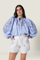 Shorts Scarlett Poppies Vareli Shorts White/Light Blue Apoella