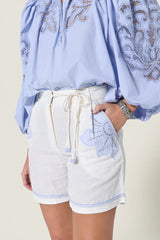 Shorts Scarlett Poppies Vareli Shorts White/Light Blue Apoella