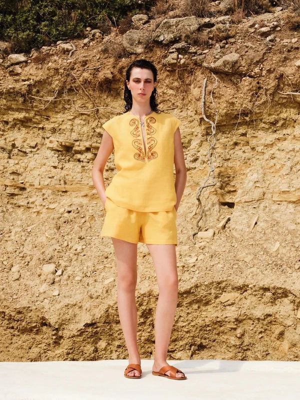 Shorts Zeus n Dione Paxi Linen Shorts Yellow Apoella