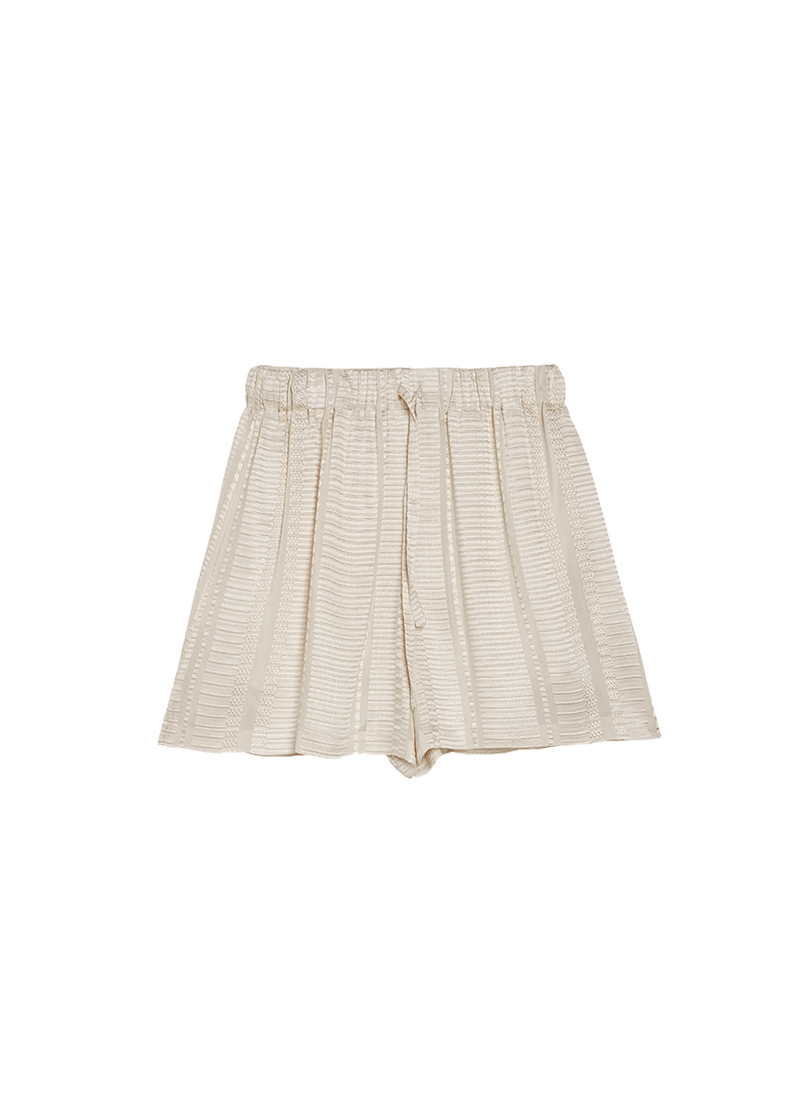 Shorts Zeus n Dione Paxi Textured Silk Shorts Ivory Apoella