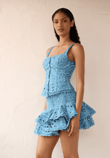 Skirts Charo Ruiz Nerissa Short Skirt Blue Sealace Apoella