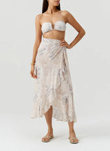 Skirts Melissa Odabash Danni Wrap Long Skirt Lizard Apoella