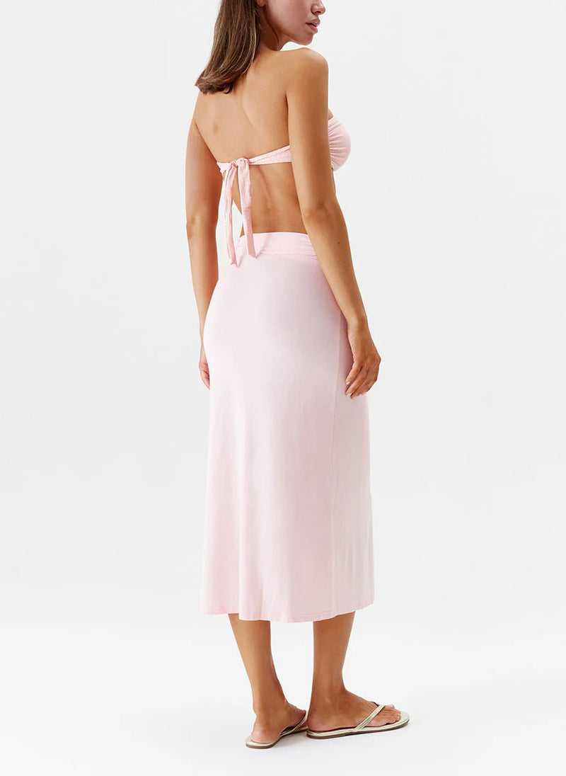 Skirts Melissa Odabash Ida Mid Length Tie Side Wrap Skirt Rose Apoella